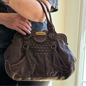 Lockheart Brown Studded Satchel Shoulder
Bag